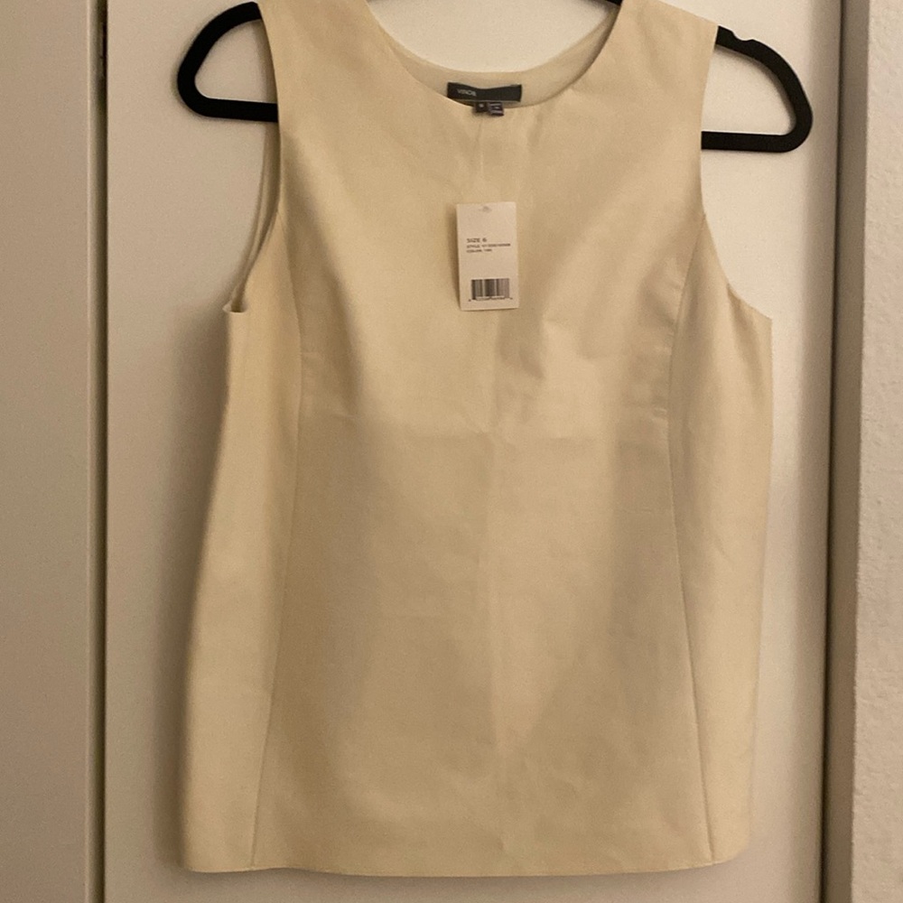 Vince Leather/ Silk Top - size 6 - NWT